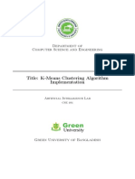 Title: K-Means Clustering Algorithm Implementation: Department of Computer Science and Engineering