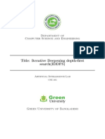 Title: Iterative Deepening Depth-First Search (IDDFS) : Department of Computer Science and Engineering