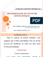 Seminaire: Essais Geotechniques : Méthodologie D'Une Étude Géotechnique