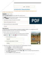 Student Exploration: Measuring Motion