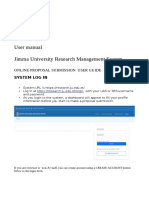 User Manual Jimma University Research Management System: Online Proposal Submission User Guide