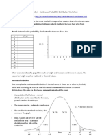 Unit 6 - Activity 1 - Continuous Probability Distribution Worksheet