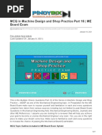 MCQ in Machine Design and Shop Practice Part 16 ME Board Exam