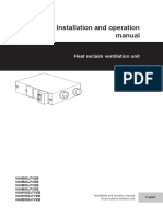 Installation and Operation Manual: Heat Reclaim Ventilation Unit