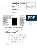 1ano Avaliação de História e Geografia