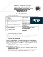 Syllabus Embriología - Nivelacion - Enero 2022