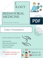 Health Psychology and Behavioral Medicine: Presentation By: Mae Ann T. Cayaban, RPM