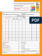 Gas Test Frequency: The Area Must Be Re-Tested Every Day / - Hrs / Continuous Till The Validity of PTWC No