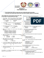 Hinigaran National High School: Research 9 First Summative Test