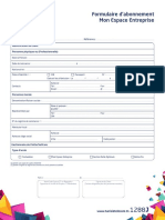 Formulaire Abonnement Mon Espace Entreprise