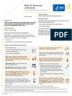 Janssen COVID-19 Vaccine (Johnson & Johnson) : Vaccine Preparation and Administration Summary