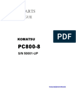 Komatsu Pc800-8 (Us) Crawler Excavator Parts Catalog Manual SN 50001-Up (Ecot3)