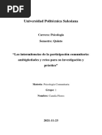 Ensayo Psicología Comunitaria