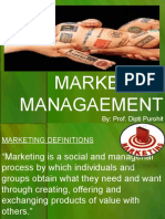 Marketing Managaement: By: Prof. Dipti Purohit