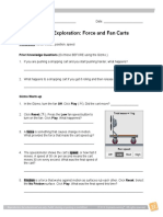 Student Exploration: Force and Fan Carts: Vocabulary: Force, Friction, Position, Speed