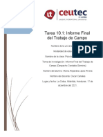 Tarea 10.1 Informe Final Del Trabajo de Campo