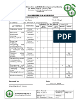 Housekeeping Schedule: Technical Education and Skills Development Authority St. Anne College Lucena, Inc