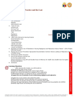 Study Guide 7-Nursing Practice and The Law: Topic Outline