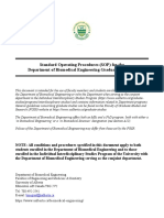 Standard Operating Procedures (SOP) For The Department of Biomedical Engineering Graduate Program