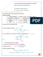 Examen National Physique Chimie 2 Bac SVT 2018 Normale Corrige