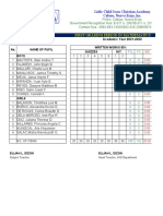 Grade 8 - Grading Sheet Format