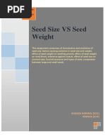 Seed Size VS Seed Weight: Bs Botany (7 Semester)