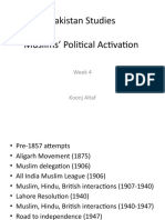 Pakistan Studies Muslims' Political Activation: Week 4