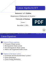 MT 1117: Linear Algebra For ICT: Instructor: A.V. Mathias Department of Mathematics & Statistics University of Dodoma