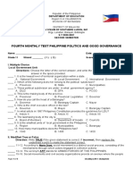 Fourth Monthly Test Philippine Politics and Good Governance: Department of Education