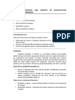 Unit 1: Principles and Concept of Quantitative Analytical Chemistry