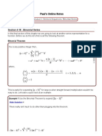 Calculus II - Binomial Series