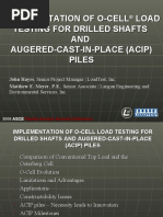 O-Cell® Load Testing For Drilled Shafts and Acip Piles