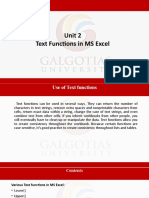 Unit 2 Text Functions in MS Excel