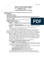 DRAFT Minutes - SNG Environment Committee Monday, April 18, 2011, 6:55 To 8:55 PM Matthews Center Will Be Submitted For Approval at 5/23 Meeting