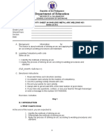 TLE TVL SHIELDED METAL ARC WELDING NCI ACTIVITY SHEET NO. 1 2nd Quarter