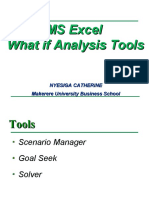 MS Excel What If Analysis Tools