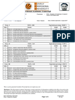 Provisional Academic Transcript: S.No. Course Credit Grade