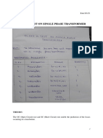 Oc and SC Test On Single Phase Transformer: Experiment No: 11 Date:9/1/21 AKASH.s.kumar AM - EN.U4MEE20006