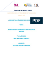 Ensayo Base de Datos Propietarias Vs Open Source