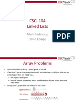 CSCI 104 Linked Lists: Mark Redekopp David Kempe