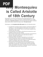 Why Montesquieu Is Called Aristotle of 18th Century