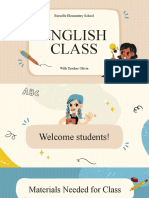 Beige Playful Illustration English Class Presentation