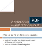 O Metodo Simplex e Analise de Sensibilidade