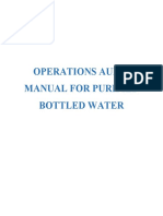 Operations Audit Manual For Purified Bottled Water