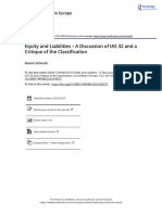 Equity and Liabilities A Discussion of IAS 32 and A Critique of The Classification