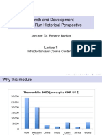 Growth and Development in The Long Run Historical Perspective Lecture 1 (Introduction)