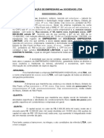 Novo Modelo Contrato de Transformação - de - Empresario - em - LTDA