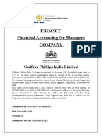 Project Financial Accounting For Managers Company: Godfrey Phillips India Limited