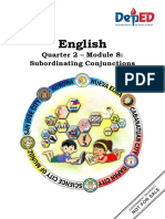 English: Quarter 2 - Module 8: Subordinating Conjunctions