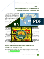 Topic 1: Disaster Risk Reduction and Management (DRRM) Concepts, Principles and Trends (RA 10121)